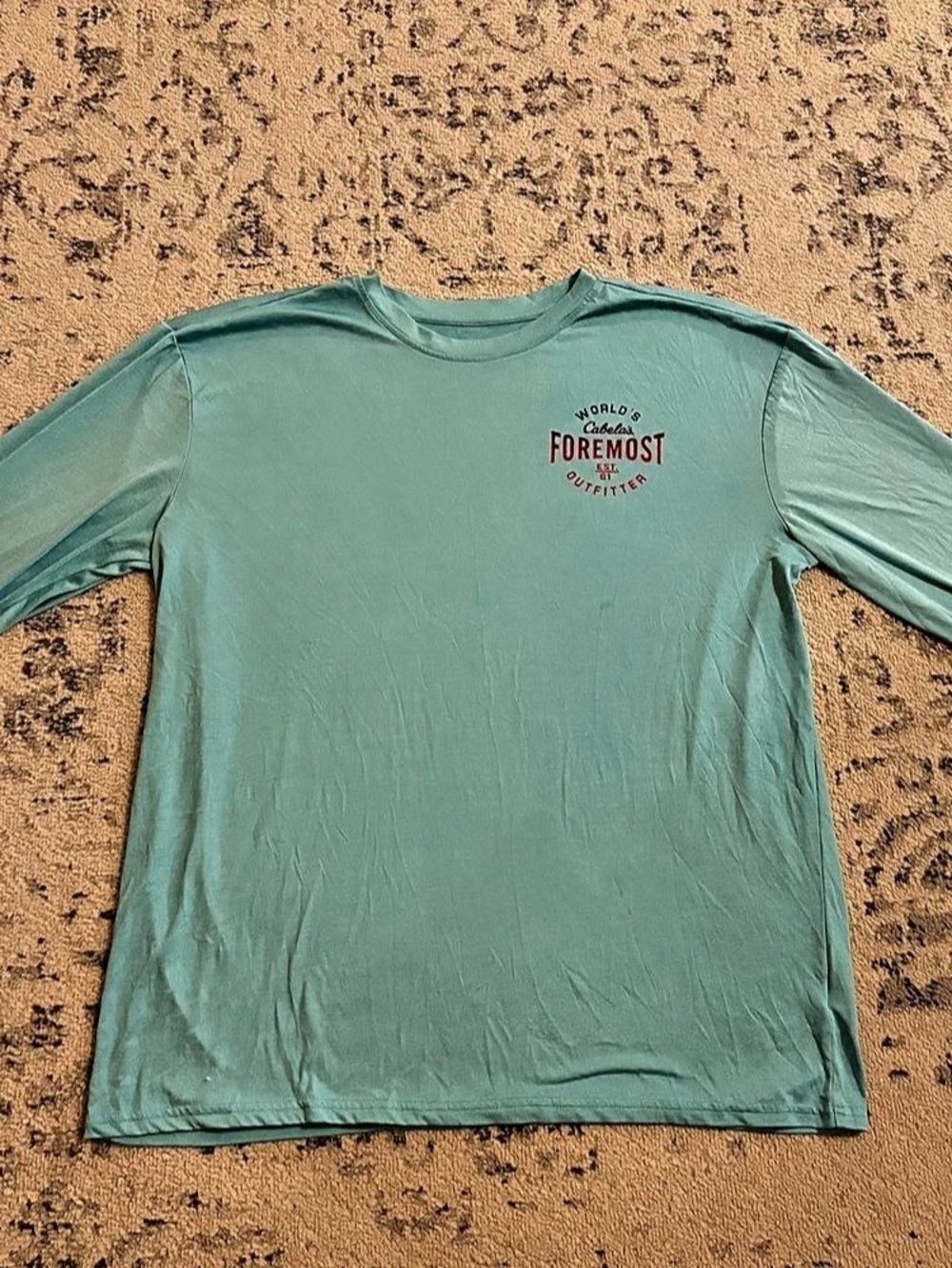 Cabela’s Quick Dry UPF 50 Performance Tee Men’s XL Teal Fishing Outdoor